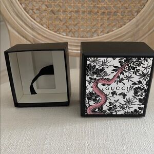 Gucci Serpent Jewelry Gift Box Snake Floral Black 3.25 x 3.25 x 2 inches